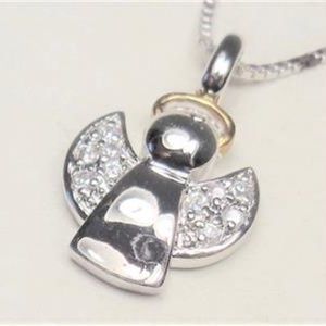 GUARDIAN ANGEL WITH GOLD HALO NECKLACE